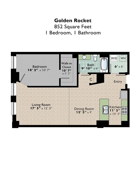 Golden Rocket Floor Plan at Park Pacific, Missouri, 63103
